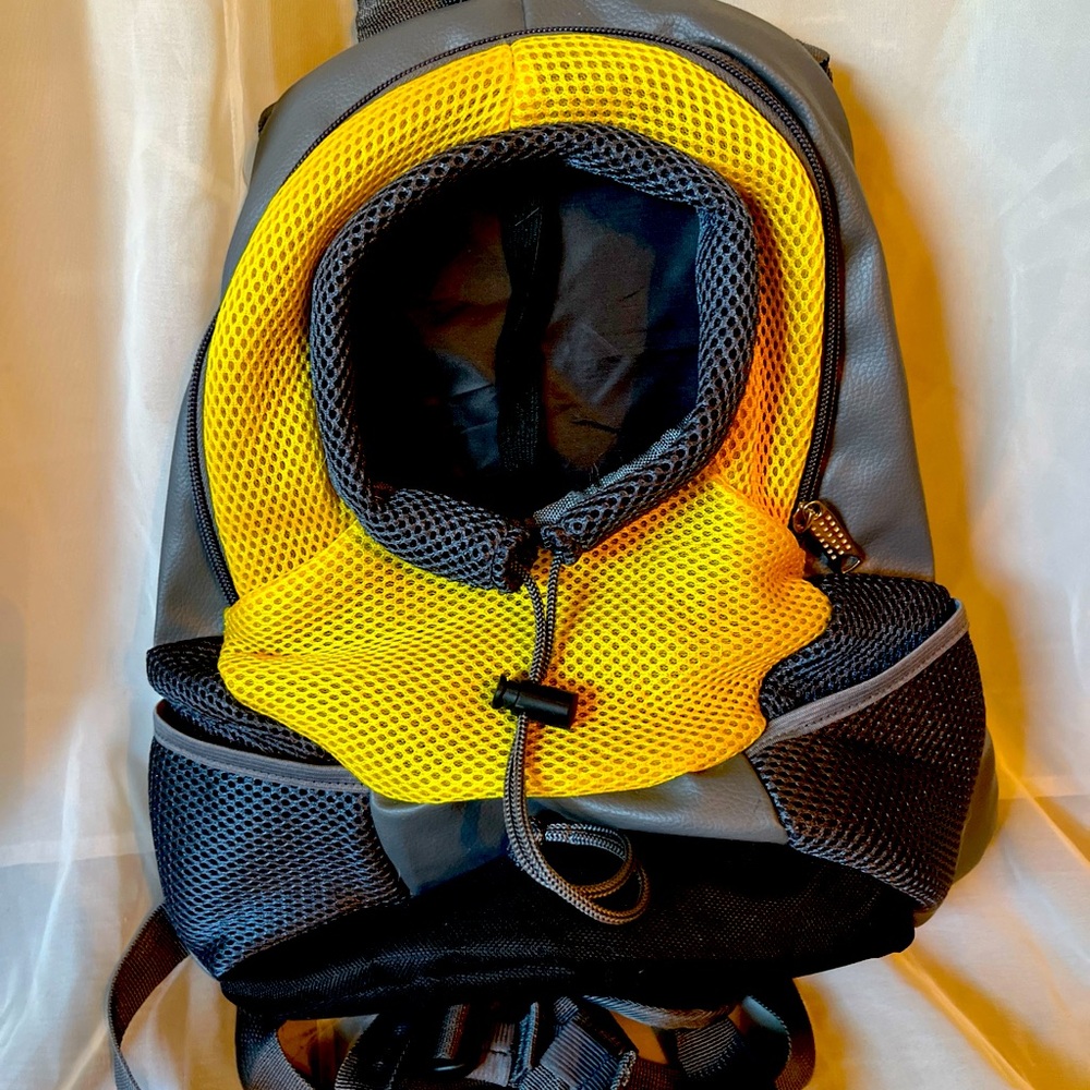 Backpack or front small dog or animal rabbit, ferret lightweight Travel yellow